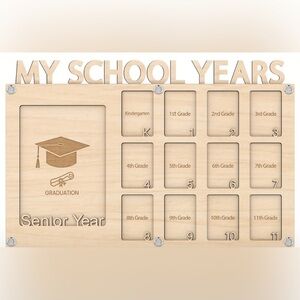 Wooden School Years Photo Frame